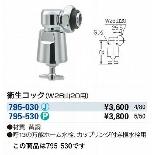 画像3: 水栓金具 カクダイ　795-530　水栓本体部品 衛生水栓先端金具 衛生コック(W26山20用) ネオパック (3)