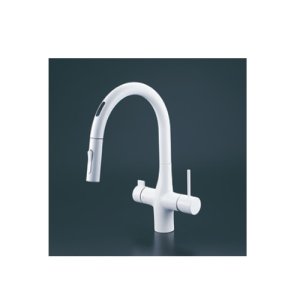 画像: KVK　KM6091ECM4　ビルトイン浄水器用シングルシャワー付混合栓（センサー） ACタイプ マットホワイト 浄水カートリッジセット別売