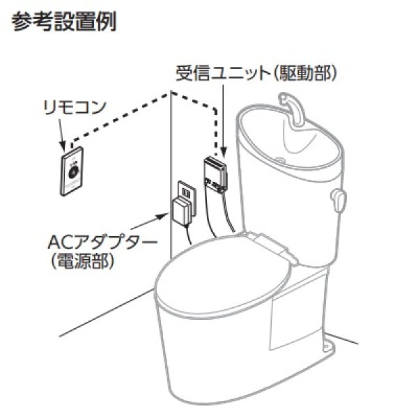 画像2: TOTO　HE35JR　リモコン便器洗浄ユニット(操作系JIS対応品)受信ユニット付き タッチスイッチ(有線) [■] (2)