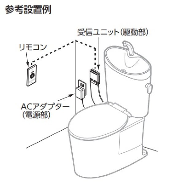 画像2: TOTO　HE37　リモコン便器洗浄ユニット 受信ユニット付き センサースイッチ(有線) [■] (2)
