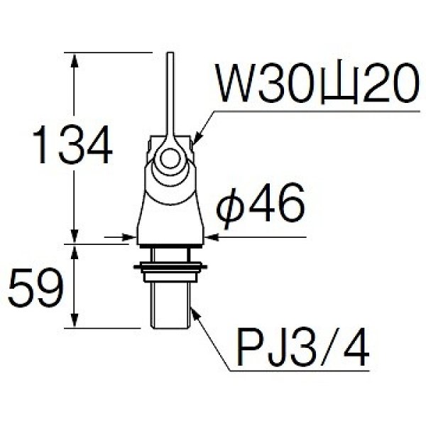 画像2: 水栓金具 三栄水栓　A5310F-20　単水栓 厨房用立形自在水栓本体 共用形 (2)