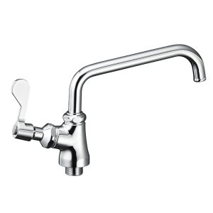 画像: 水栓金具 三栄水栓　A5371L-20　単水栓 厨房用立形上向自在水栓 左ハンドル 共用形