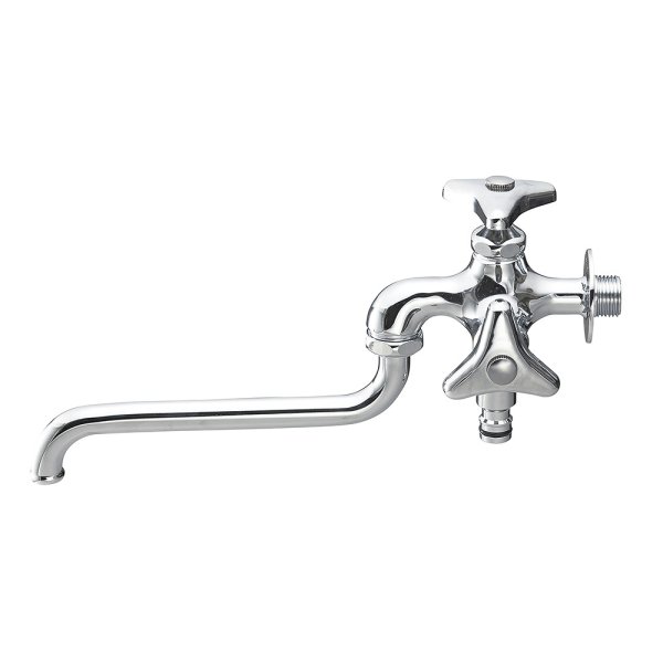 画像1: 水栓金具 三栄水栓　E106V-13　単水栓 散水用二口自在水栓 (1)