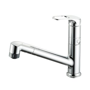 画像: 水栓金具 三栄水栓　K87101EBJV-13　ワンホールシングルレバー式 シングルワンホールスプレー分岐混合栓 キッチン用