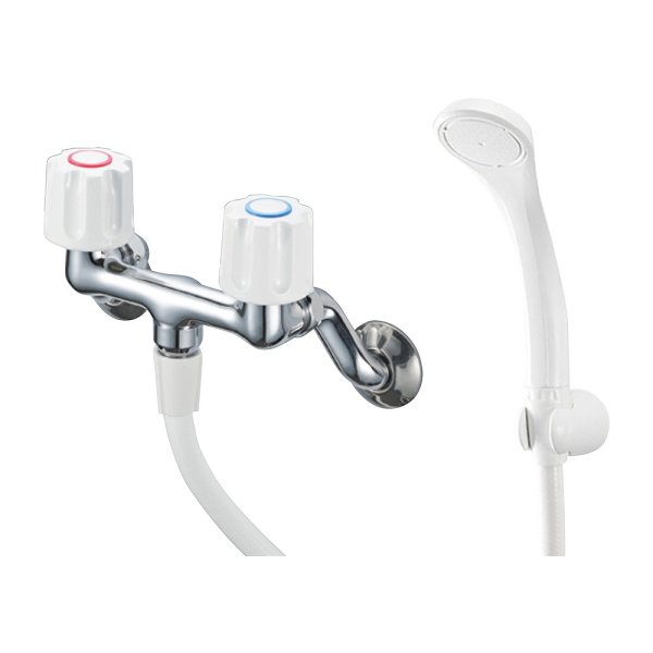 画像1: 水栓金具 三栄水栓　SK110-W-13　壁付ツーバルブ ツーバルブシャワー混合栓 共用形 バスルーム用 (1)
