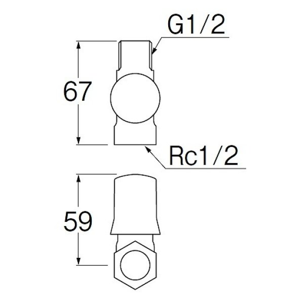 画像2: 水栓金具 三栄水栓　V2113A-13　止水栓・バルブ スマートヘッダー 共用形 (2)