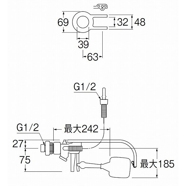 画像2: トイレ関連 三栄水栓　V56S　トイレロータンク修繕セット (2)