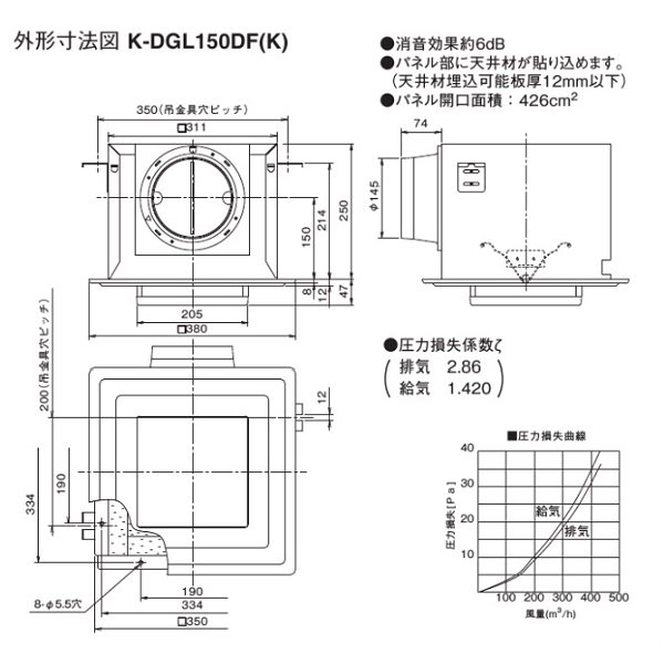 画像2: ダイキン　K-DGL150DK　換気扇 ベンティエール 付加機能関連部材 薄形給排気グリル(消音形) ブラック [♪■] (2)