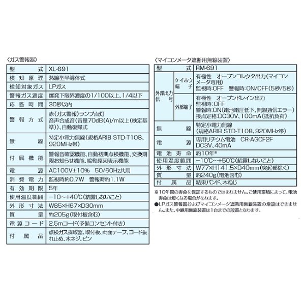 画像2: 新コスモス　XLR-61　LPガス用 ガス警報器・マイコンメータ遮断用無線装置セット [◎【本州四国送料無料】] (2)