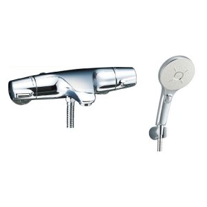 画像: INAX/LIXIL　BF-J147TNSMM　水栓金具 洗い場専用 サーモスタット付シャワーバス水栓 エコアクアスイッチシャワーSPA 寒冷地 逆止弁付 めっき仕様 [★]