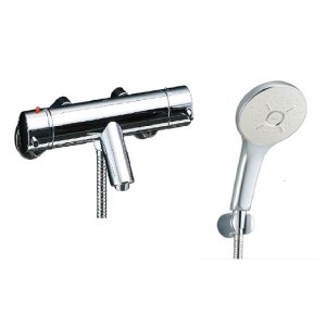 画像: INAX/LIXIL　BF-E147TSM　水栓金具 洗い場専用 サーモスタット付シャワーバス水栓 エコアクアシャワー 逆止弁付 めっき仕様 [★]