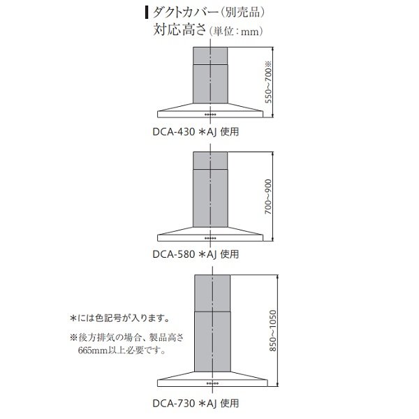 画像2: 富士工業/FUJIOH 【DCA-430 BKAJ】 ダクトカバー ブラック 換気扇 レンジフード アリアフィーナ 別売品 ※受注生産品 [♪∈§] (2)