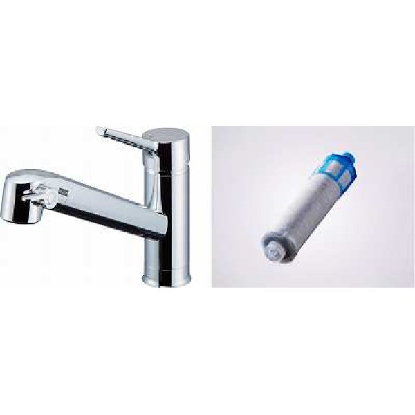 画像1: INAX/LIXIL　JF-AF442SYXA(JW)　水栓金具 浄水器内蔵型シングルレバー混合水栓 オールインワンFSタイプ [□] (1)