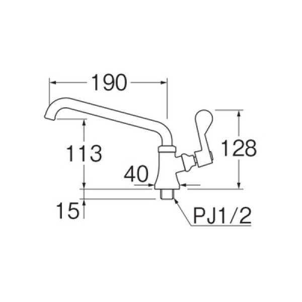 画像2: 水栓金具 三栄水栓　A5371-13　厨房用立形上向自在水栓［共用形］ (2)