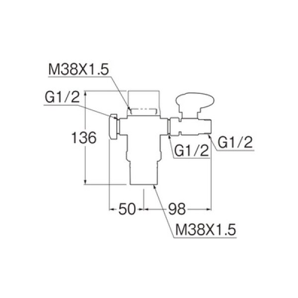 画像2: 【納期未定】水栓金具 部品 三栄水栓　B98-AU6　シングル混合栓用分岐アダプター (2)