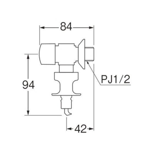 画像2: 水栓金具 三栄水栓　Y1433TV-W-13　洗濯機用送り座水栓 (2)