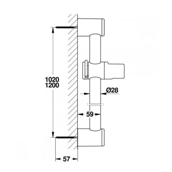 画像2: グローエ　JP289100　シャワー＆シャワーシステム シャワーパーツ ウォールバー 1200mm クローム [■] (2)