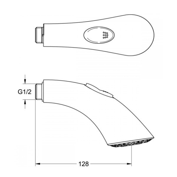 画像2: グローエ　46575000　パーツ キッチンスプレーヘッド K4シャワータイプ用 クローム [■] (2)