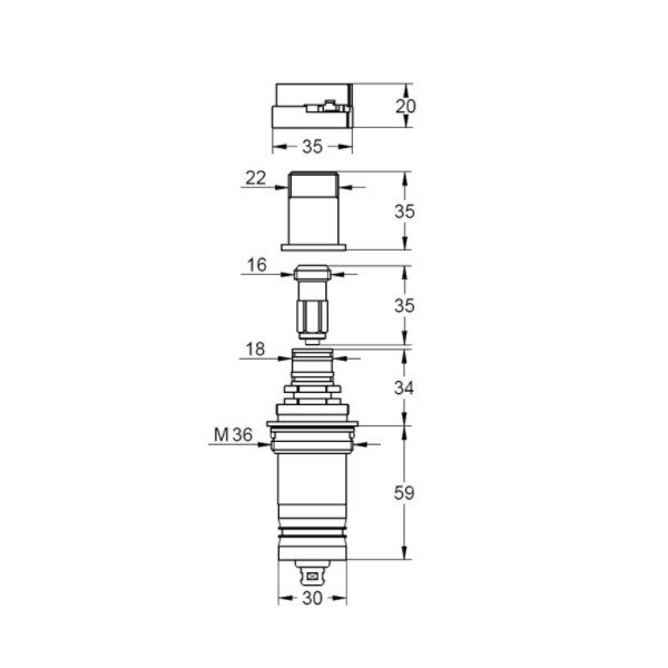 画像2: グローエ　47220000　パーツ ワックスサーモスタット サイズ3/4”用 [■] (2)