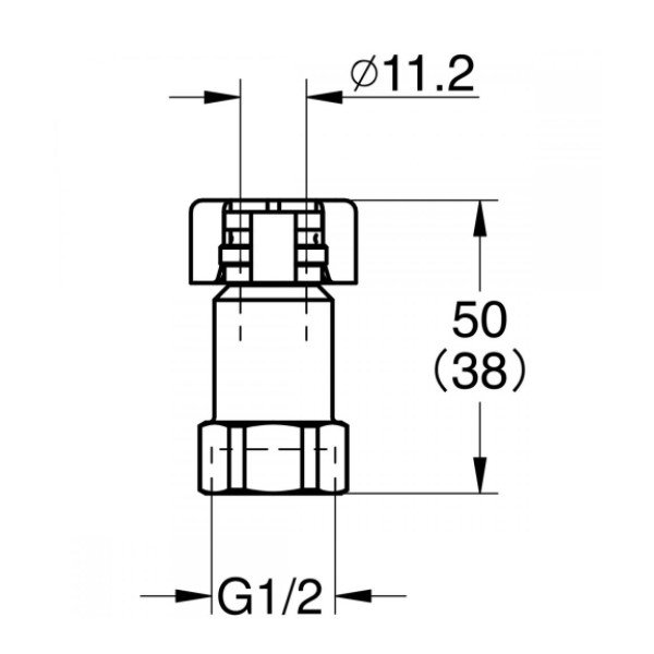 画像2: グローエ 408499040 パーツ 接続アダプター 1/2” クイックジョイント式 耐圧フレキ用 クローム 一般地 ♪ (2)