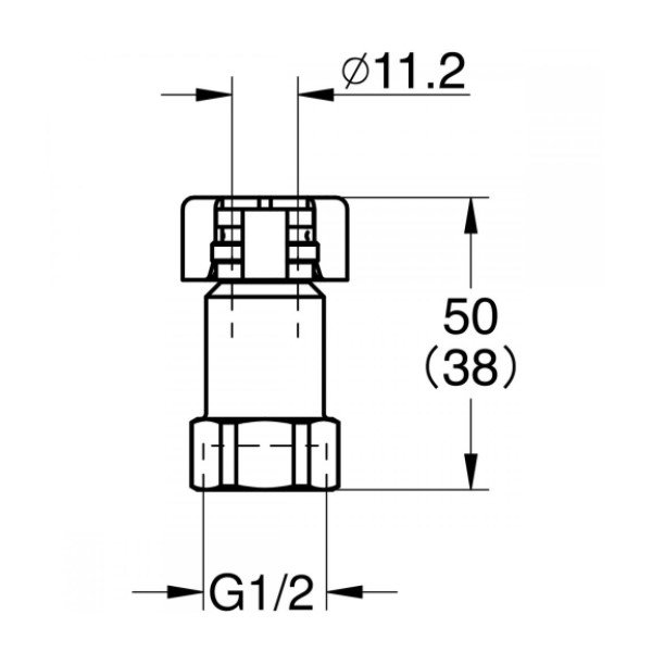 画像2: グローエ JPK55000 パーツ 接続アダプター 1/2” クイックジョイント式 耐圧フレキ用 クローム 寒冷地 ♪ (2)