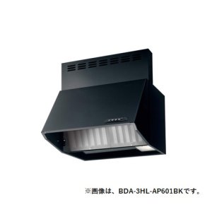 画像: リンナイ　BDA-3HL-AP6017BK　換気扇 台所 レンジフード 幅60cm 総高さ70cm スタンダード(シロッコファン・ブーツ型) BDAシリーズ ブラック [♭≦]