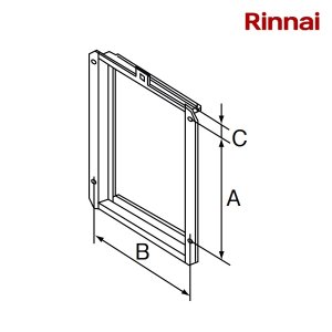 画像: リンナイ【UOP-3030-A 25-7837】扉内設置用取付BOX 509×518×42 560 ガス給湯器 部材