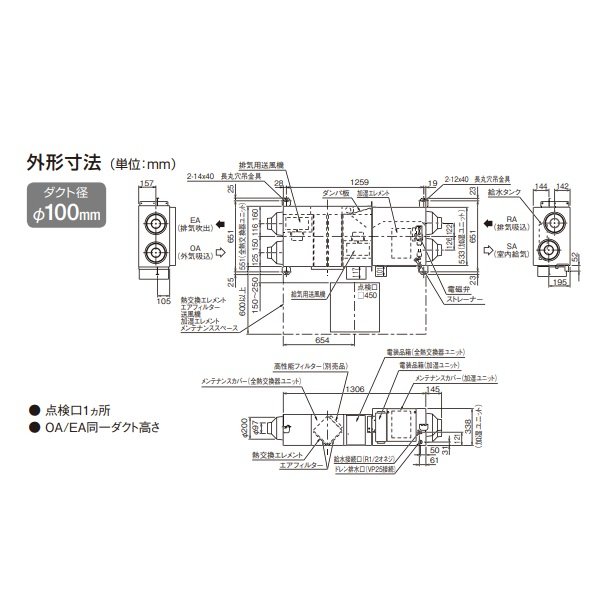 画像4: ダイキン　VAM15KM　換気扇 全熱交換器ユニット ベンティエール 天井埋込ダクト形 加湿付単相200V [♪■] (4)