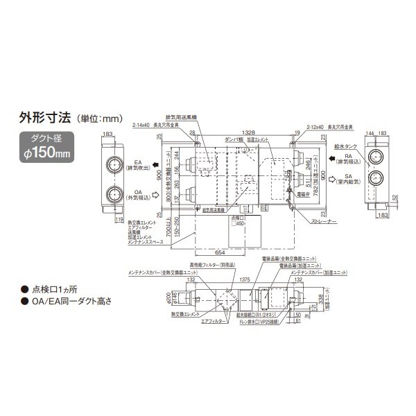 画像4: ダイキン　VAM35KMYCS　換気扇 全熱交換器ユニット ベンティエール 天井埋込ダクト形 加湿付単相100V CO2センサー付き [♪■] (4)