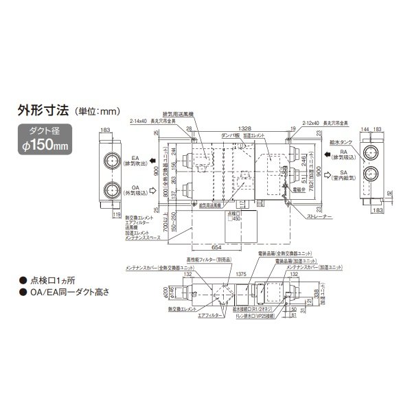 画像4: ダイキン　VAM35KM　換気扇 全熱交換器ユニット ベンティエール 天井埋込ダクト形 加湿付単相200V [♪■] (4)