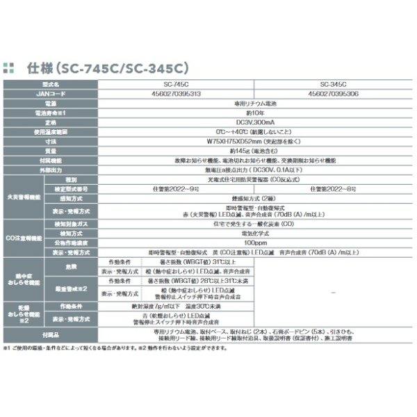 画像3: 新コスモス　SC-345C　住宅用火災警報器 一酸化炭素検知 プラシオ CO反応式 CO注意報 電池式 [■【本州四国送料無料】] (3)