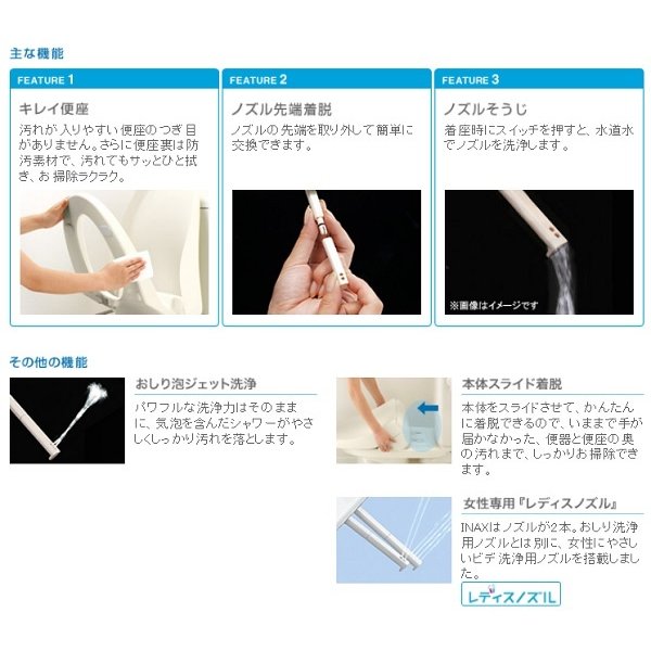 画像2: [在庫あり]INAX/LIXIL　CW-RG10/BN8　シャワートイレ RGシリーズ 脱臭無し基本タイプ オフホワイト ☆2 ♭ (2)