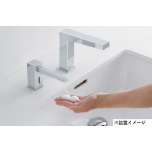 画像: TOTO 水栓金具　TLK08S01JA(TLK08001JA+TLK01101JB)　オートソープディスペンサーセット 角スパウト 1連 3L  (旧品番TLK08S01J)