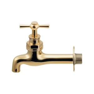 画像: 水栓金具　カクダイ　702-006-AG 胴長横水栓 一般地・寒冷地共用 アンティークゴールド (旧型番702-006-G)