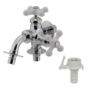 画像: 水栓金具 カクダイ 704-115-13 洗濯機用双口水栓