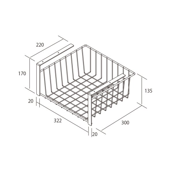 画像1: onedo/ワンド/旧マイセット KTB-WBA 各種器具 吊り下げ式ワイヤーラック 【本体同時購入のみ】 [♪] (1)