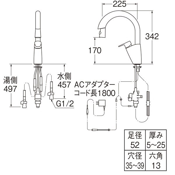 画像2: 水栓金具 三栄水栓　EK8700E-MDP　シングル混合栓 センサー式 上面センサーのみ コンセント式 マットブラック (2)