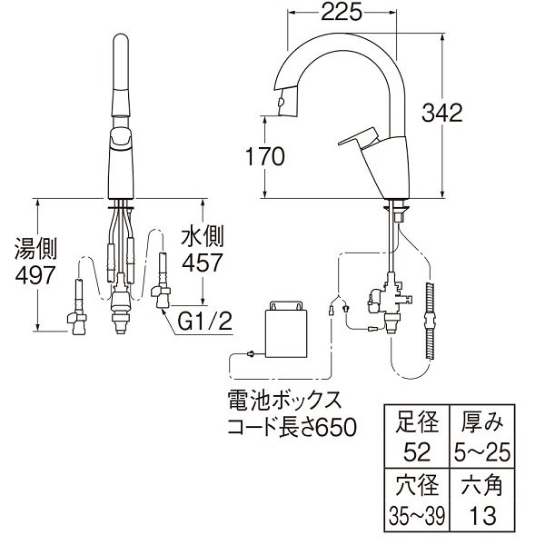 画像2: 水栓金具 三栄水栓　EK8700EDC-MDP　シングル混合栓 センサー式 上面センサーのみ 乾電池式 マットブラック (2)