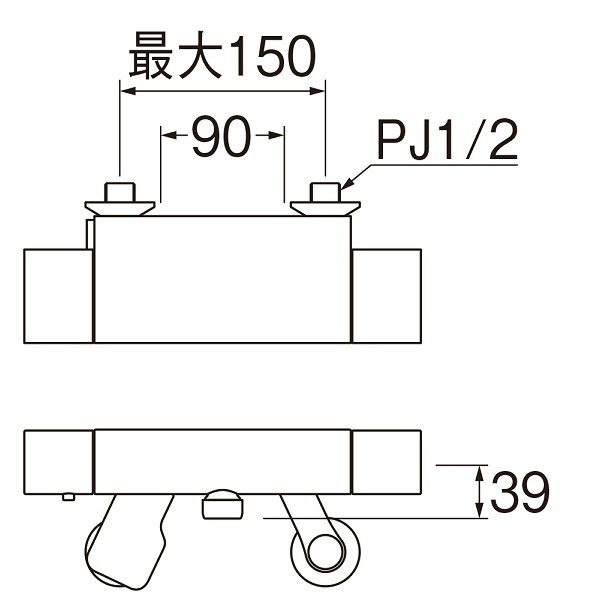 画像2: 水栓金具 三栄水栓　SK18502K-5　サーモシャワー混合栓 壁付 寒冷地 (2)