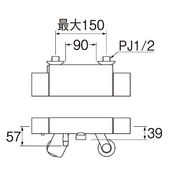 画像2: 水栓金具 三栄水栓　SK18502A-4　サーモシャワー混合栓 壁付 (2)
