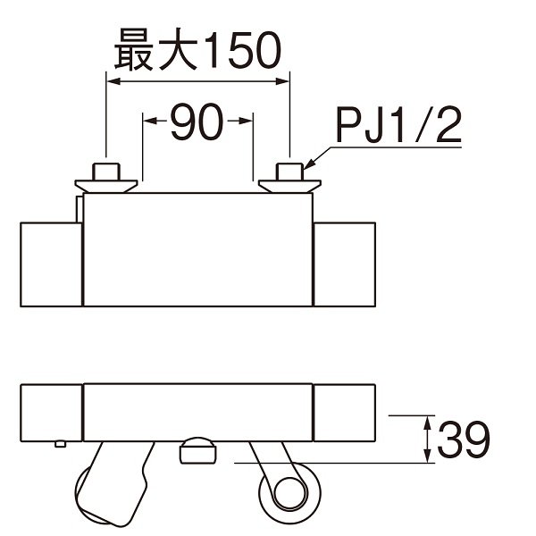 画像2: 水栓金具 三栄水栓　SK18502T5　サーモシャワー混合栓 壁付 (2)