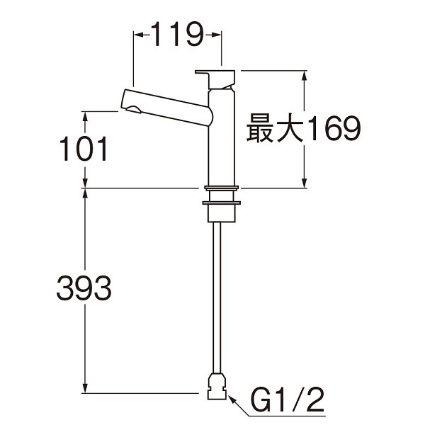 画像2: 水栓金具 三栄水栓　Y50750H-MDP　立水栓 マットブラック (2)