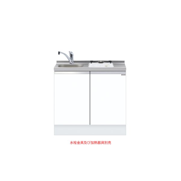 画像1: onedo/ワンド/旧マイセット KTD6-85-90DS1-(左)-[SW] ホワイト KTD6型 深型 ビルトイン流し台 トップ出し ベースキャビネット 間口90cm 奥行60cm 左 [♪] (1)
