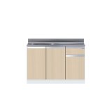 画像: onedo/ワンド/旧マイセット KTD4-80-100S-(左)-[LG] 木目 KTD4型 薄型 組合せ型流し台 壁出し 一槽流し台 間口100cm 奥行46cm 左 [♪]