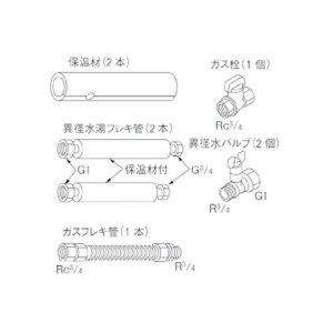 画像: リンナイ 【UOP-5001BFS-N 23-2420】 バルブフレキセットNG 業務用ガス給湯器 部材