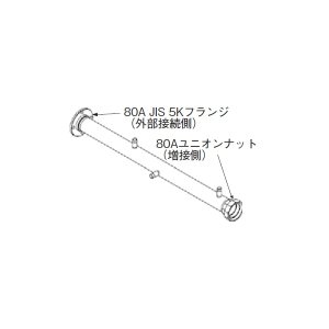 画像: リンナイ 【UOP-E50GHS-3ZW80(A) 23-5949】 増設用ガス配管セット3ZW80 全長1304mm 業務用ガス給湯器 部材