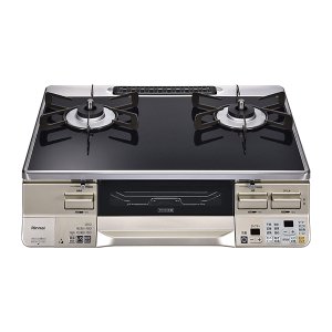 画像: リンナイ ガスコンロ RTS65AWK1RA-CR ラクシエ 右強火力 水無両面焼グリル 幅59cm シャンパン ココットプレートなし ♪