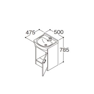 画像: TOTO 洗面化粧台 LDSAS050AAGDG1A Aシリーズ 片開き扉 単水栓(一般地・寒冷地共用) 間口500mm 洗面ボウル高さ750mm 受注生産品 ♪§