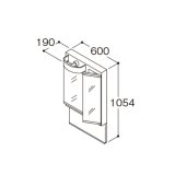 画像: TOTO 洗面化粧台 化粧鏡 LMAS060A2GDG1G Aシリーズ 2面鏡 LEDランプ エコミラーなし 間口600mm ♪