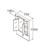 画像: TOTO 洗面化粧台 化粧鏡 LMAS075A3GDC1G Aシリーズ 3面鏡 LEDランプ エコミラーあり 間口750mm ♪